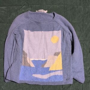 Bonpoint Green and Blue Knit Sweater